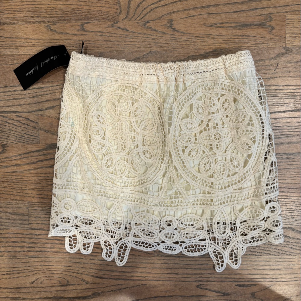 Annabelle Cream Lace Mini Skirt